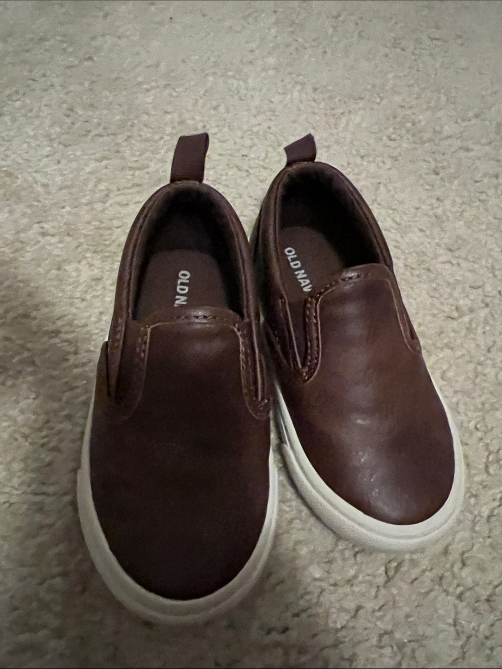 Old Navy Toddler Brown Slip-On Sneakers with White Sole